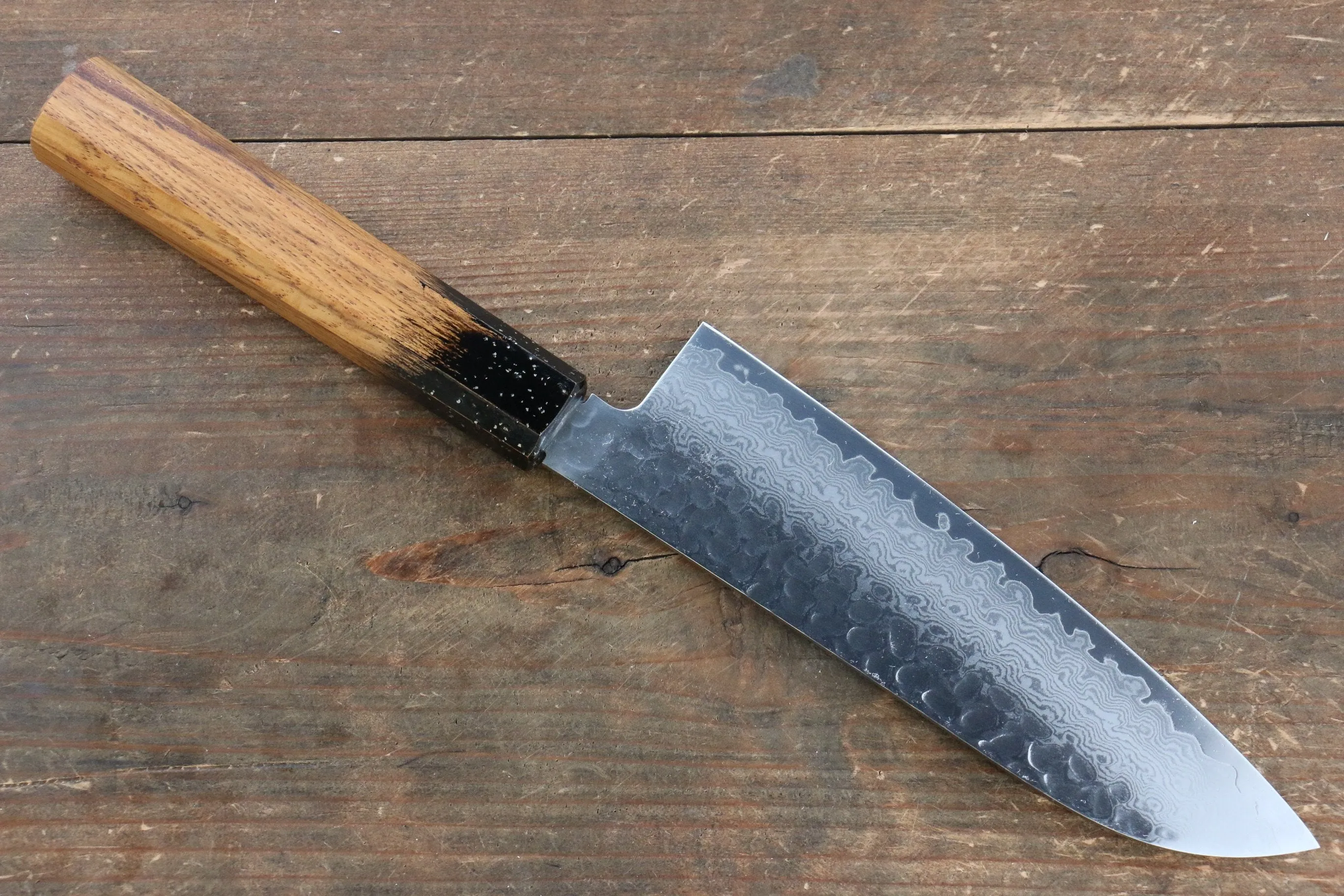 Sakai Takayuki VG10 33 Layer Damascus Santoku 170mm Live oak Lacquered (Kokushin) Handle