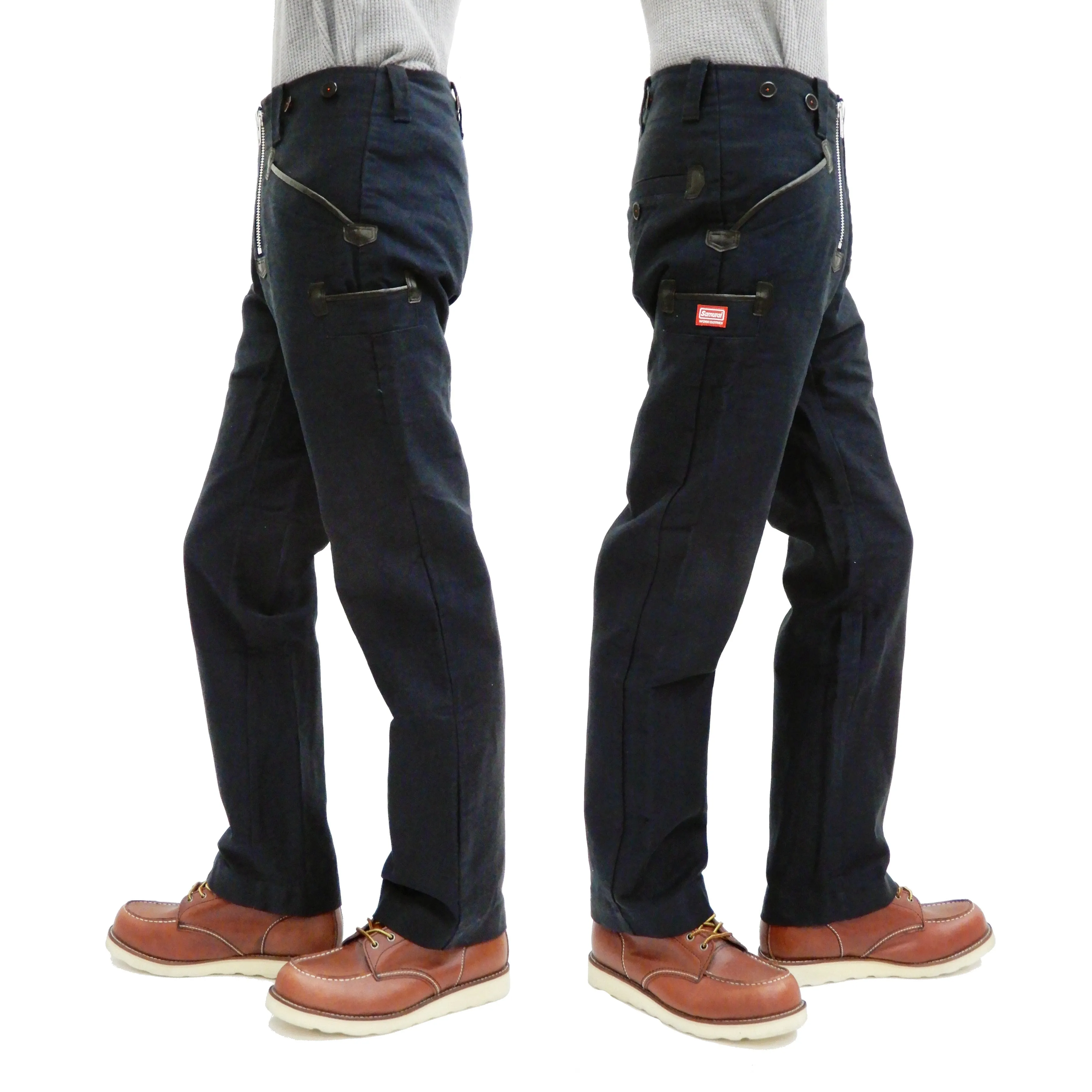 Samurai Jeans Men's Double Zipper Pants German Workwear Guild Trousers SWC505C19-DP