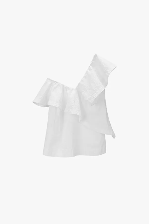 Seersucker Flounce Top
