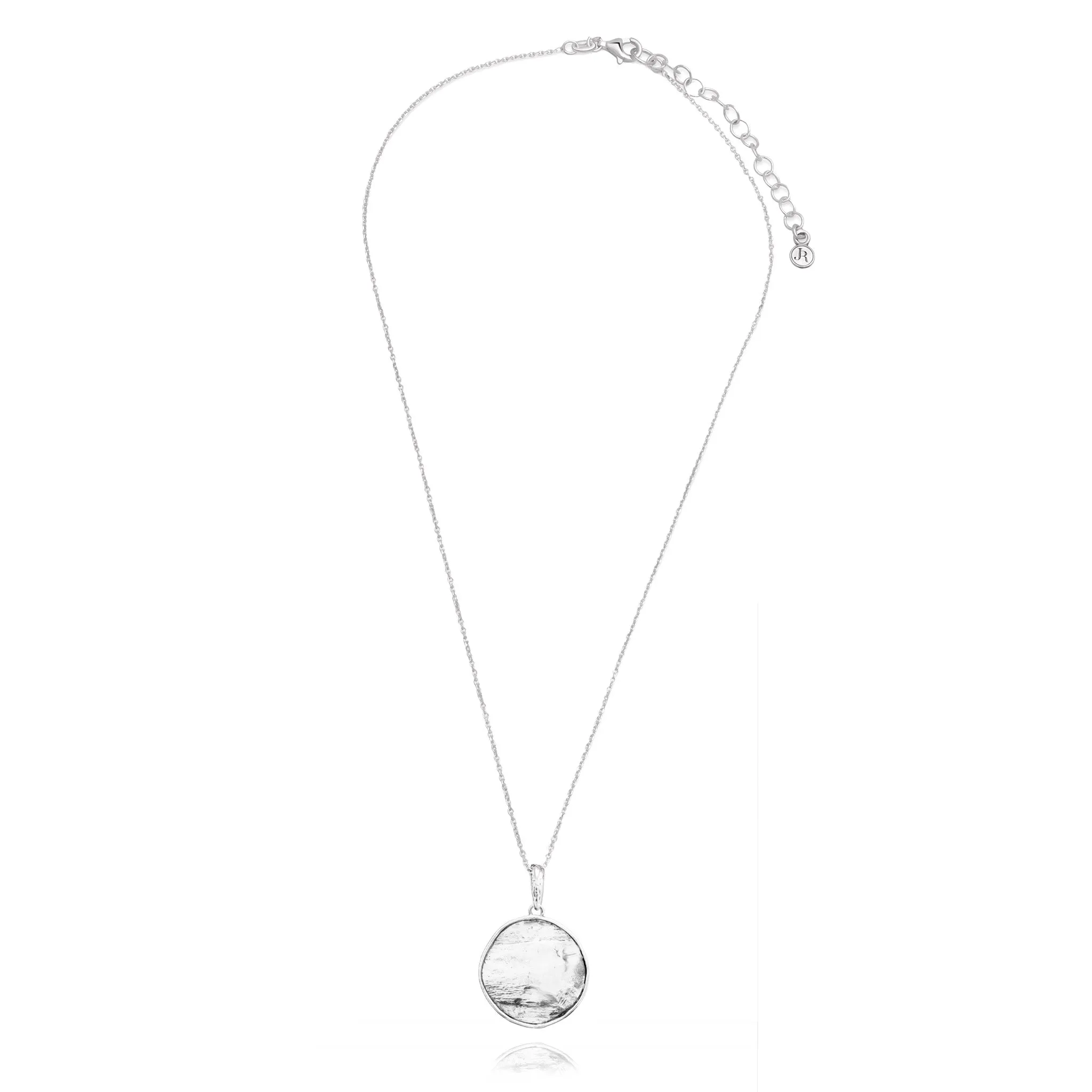 Sterling Silver Large Disc Pendant Necklace