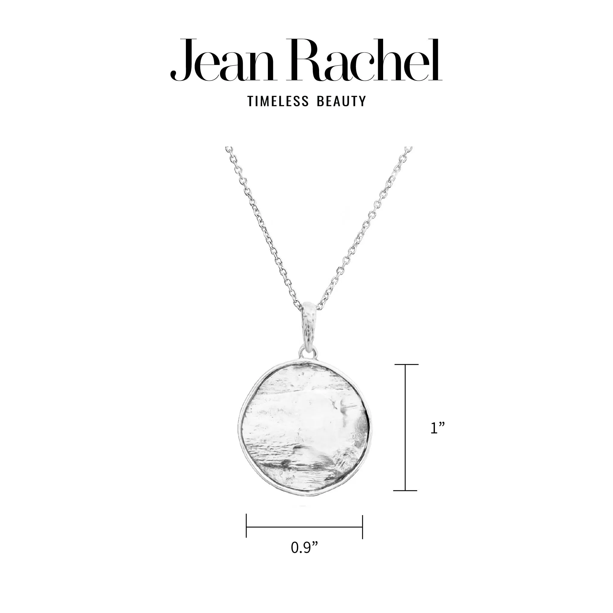 Sterling Silver Large Disc Pendant Necklace