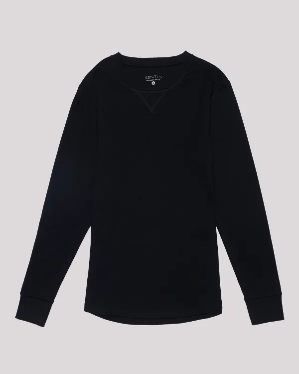 The ESNTLS Black Crew Sweater