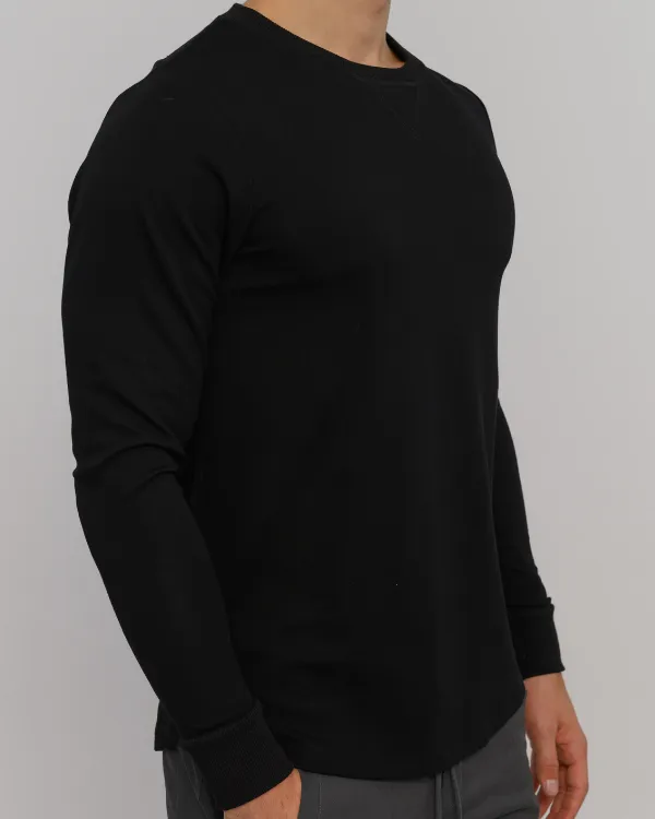 The ESNTLS Black Crew Sweater