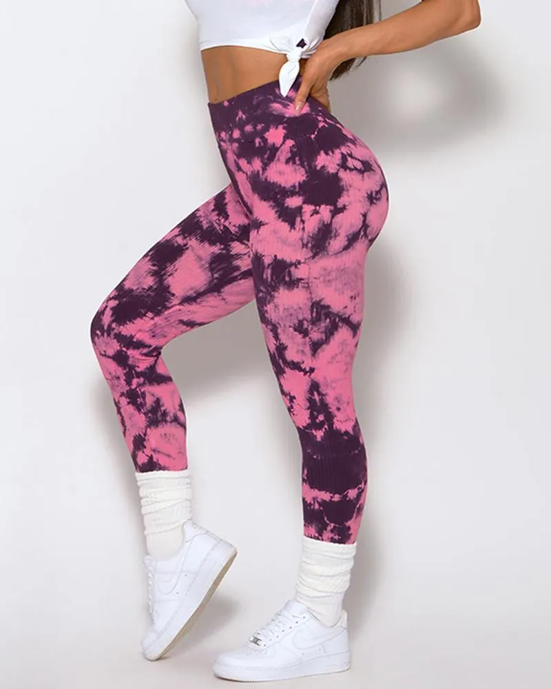 Tie Dye High Elastic Skinny Yoga Pants Active Pants