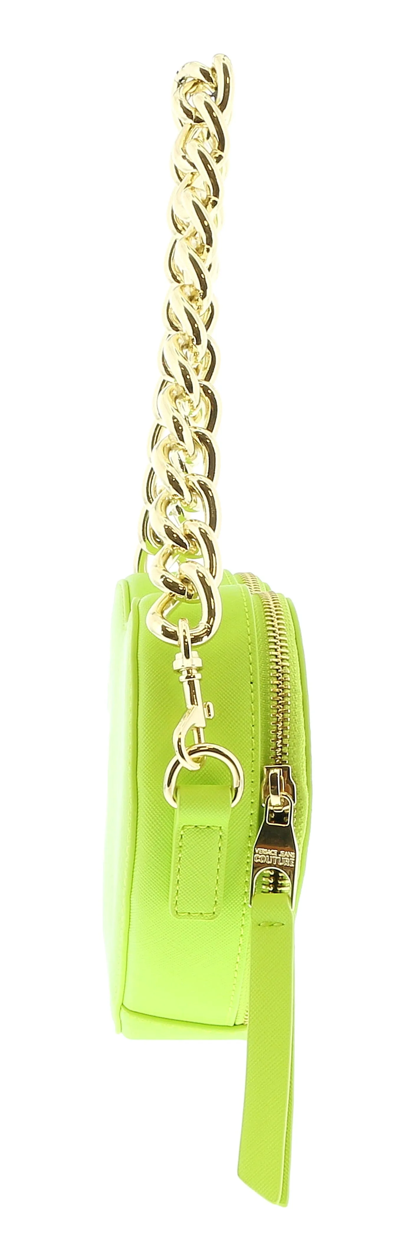 Versace Jeans Couture Lime Heart Chain Charm Embellished Small Crossbody Bag